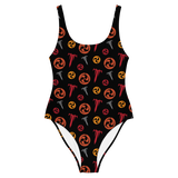 Blue & Red One Piece Swimsuit