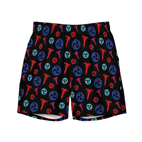 Black Logo Swim Trunks