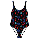 Red and Orange One Piece Swimsuit