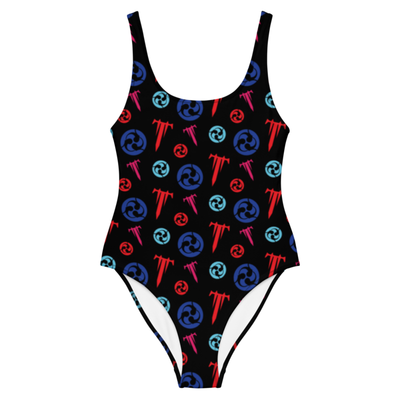 Blue & Red One Piece Swimsuit